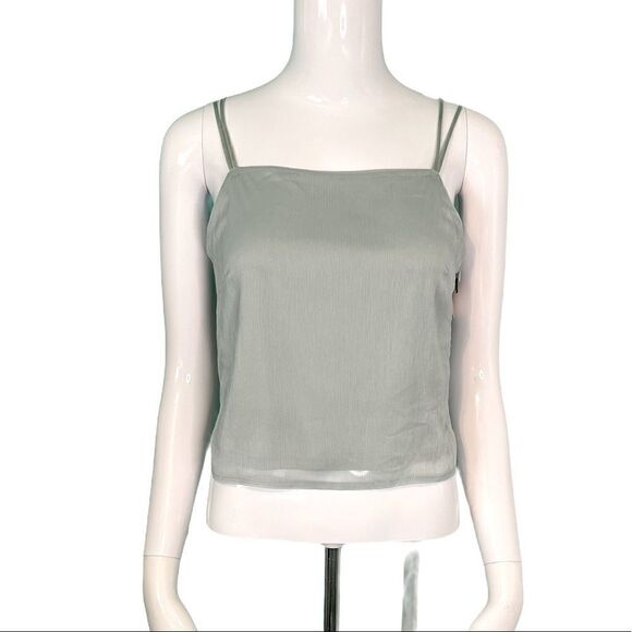 REVOLVE SUPERDOWN Spaghetti Straps Green Crop Top - Picture 1 of 14